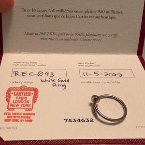 Cartier White Gold Juste un Clou ring (small model, size 58)
